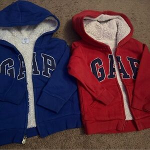 GAP Kids Cozy Blue and Red Hoodies